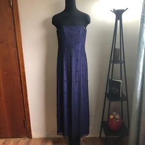 Lapel Strapless Evening Gown